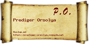 Prediger Orsolya névjegykártya
